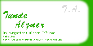 tunde alzner business card